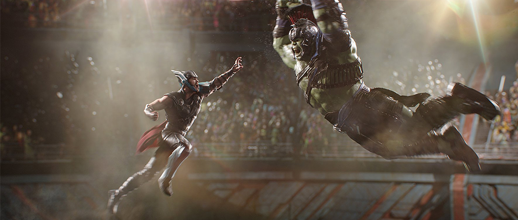 Thor (Chris Hamsworth) e Hulk (Mark Ruffalo) em Thor: Ragnarok