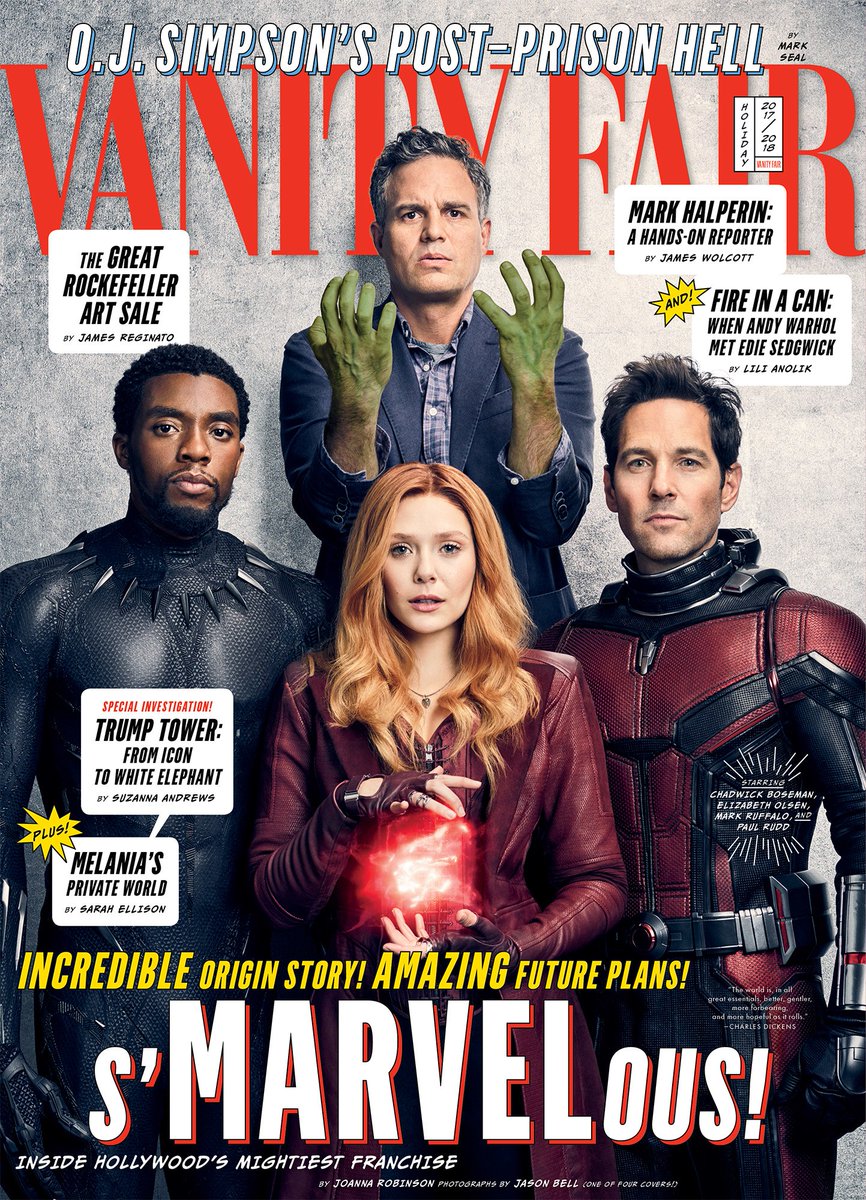Capa da Vanity Fair com Vingadores: Guerra Infinita